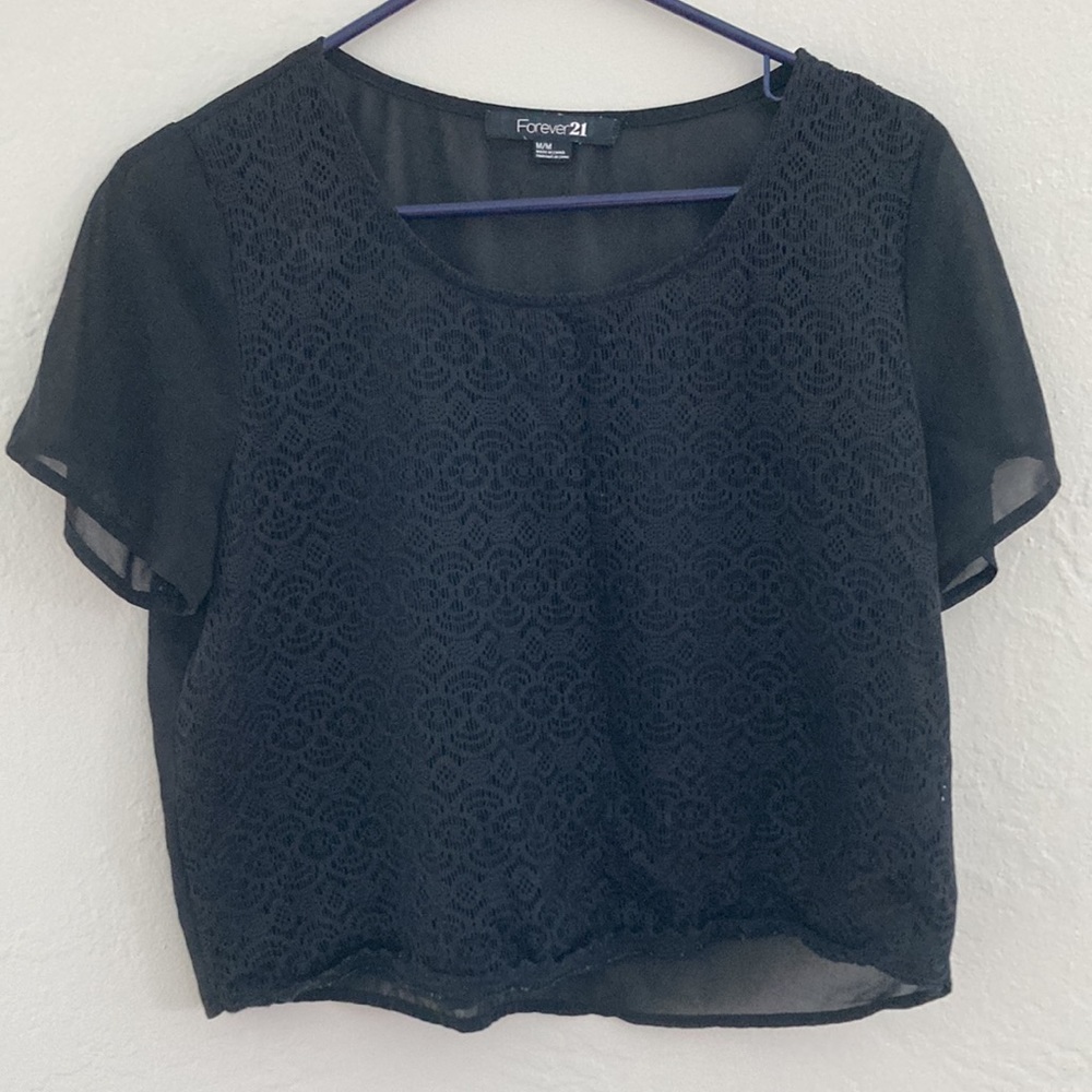 Semi sheer crop top